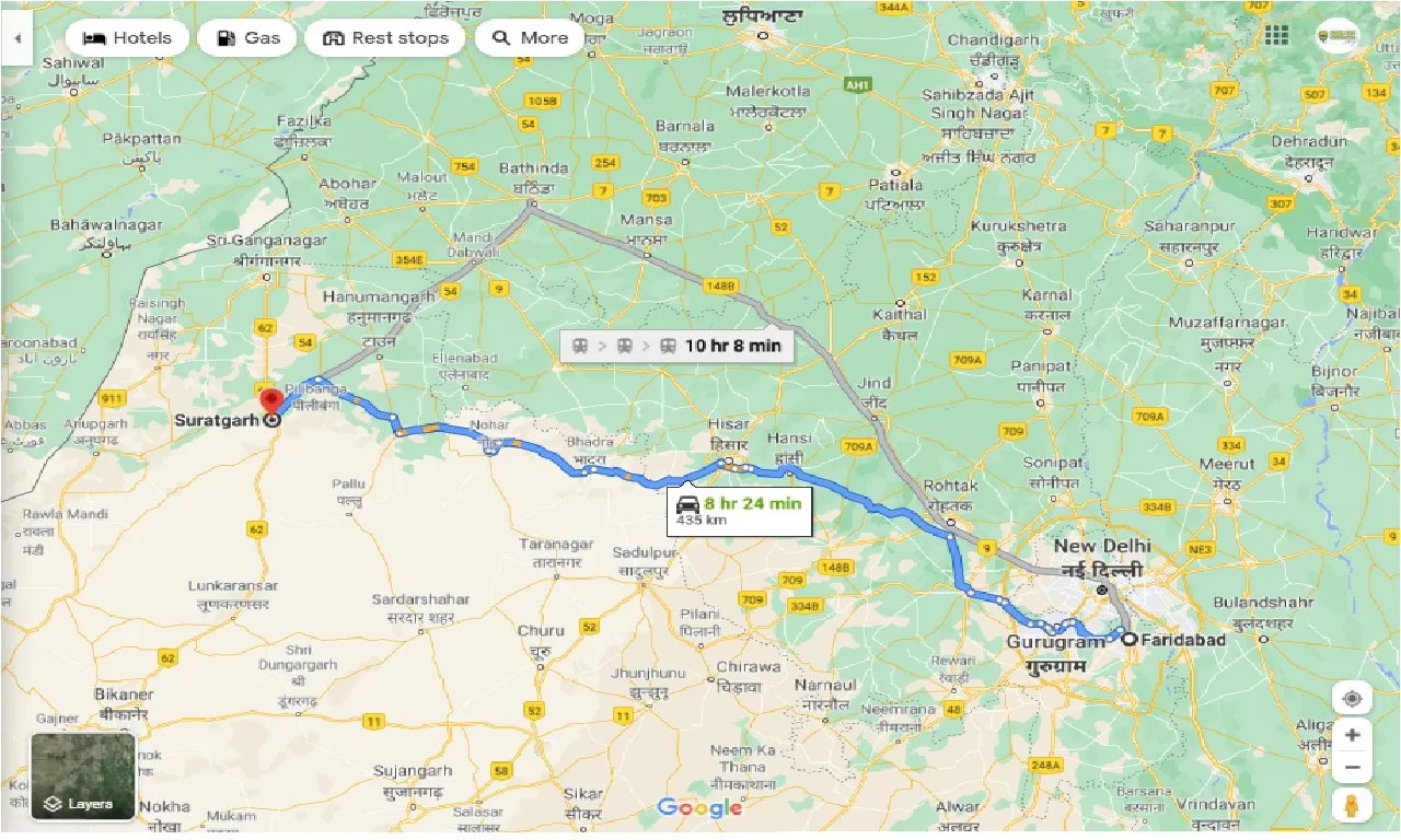 faridabad-to-suratgarh-one-way