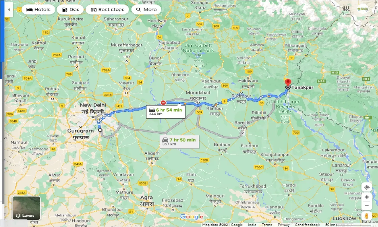 faridabad-to-tanakpur-round-trip