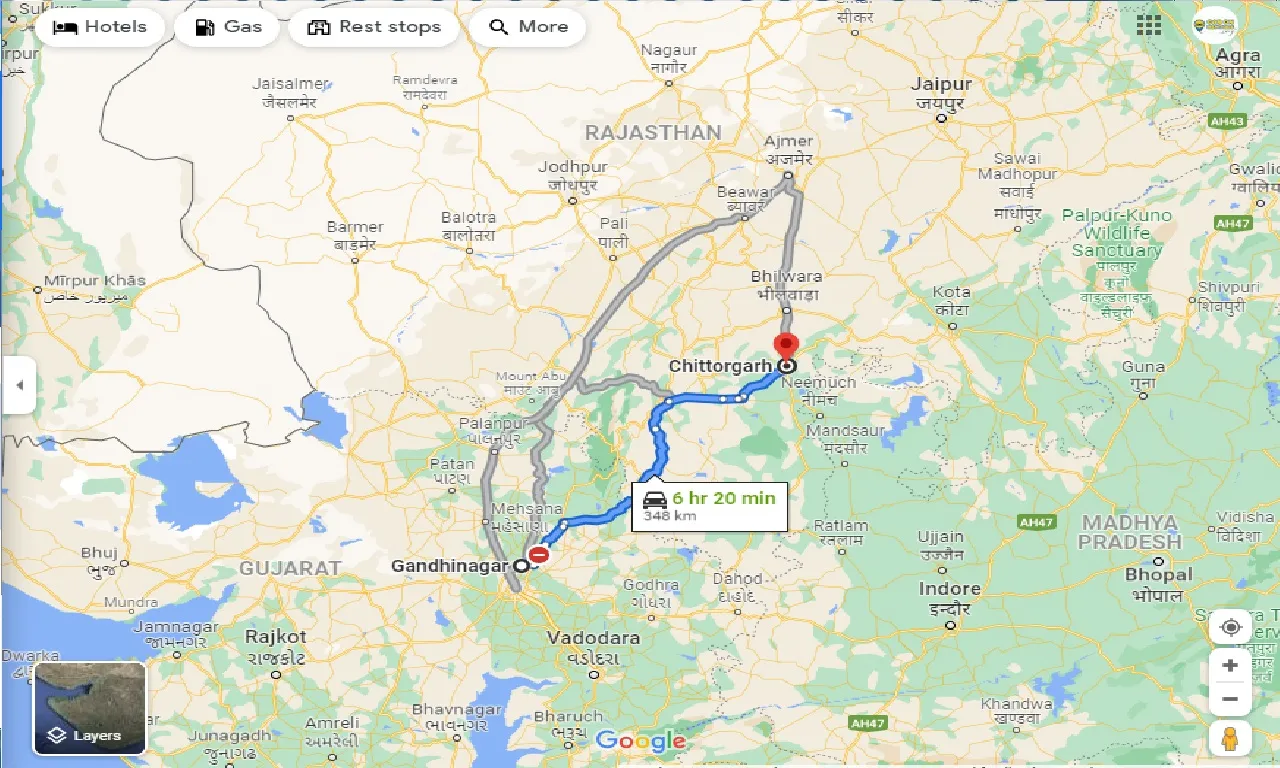 gandhinagar-to-chittorgarh-one-way