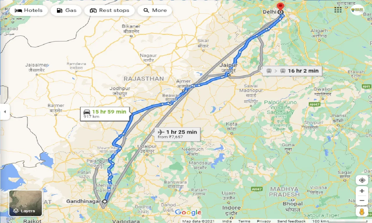 gandhinagar-to-delhi-one-way