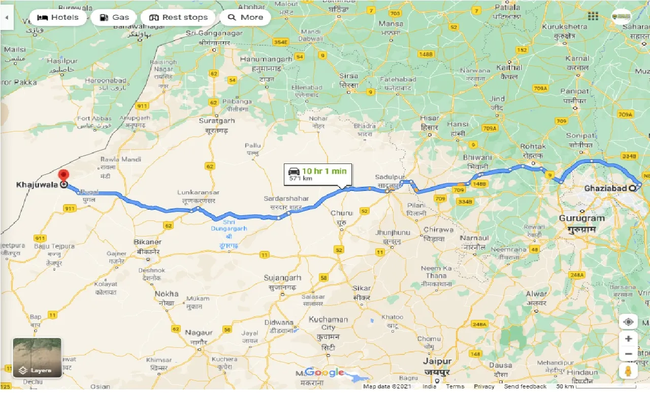 ghaziabad-to-khajuwala-one-way