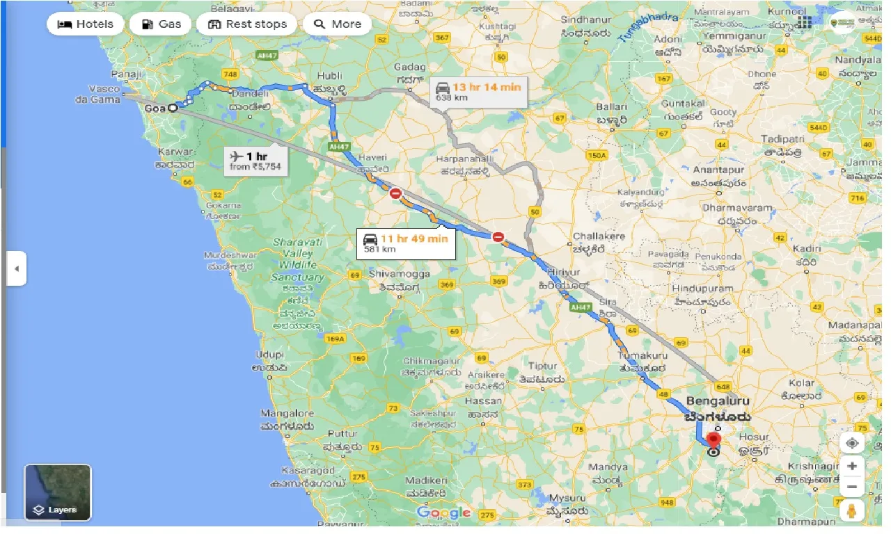 goa-to-bannerghatta-national-park-round-trip