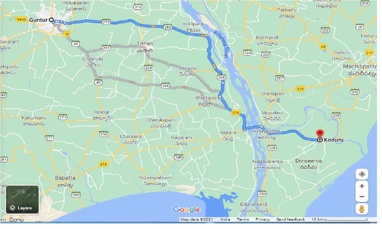 guntur-to-koduru-one-way