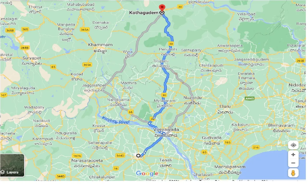 guntur-to-kothagudem-one-way