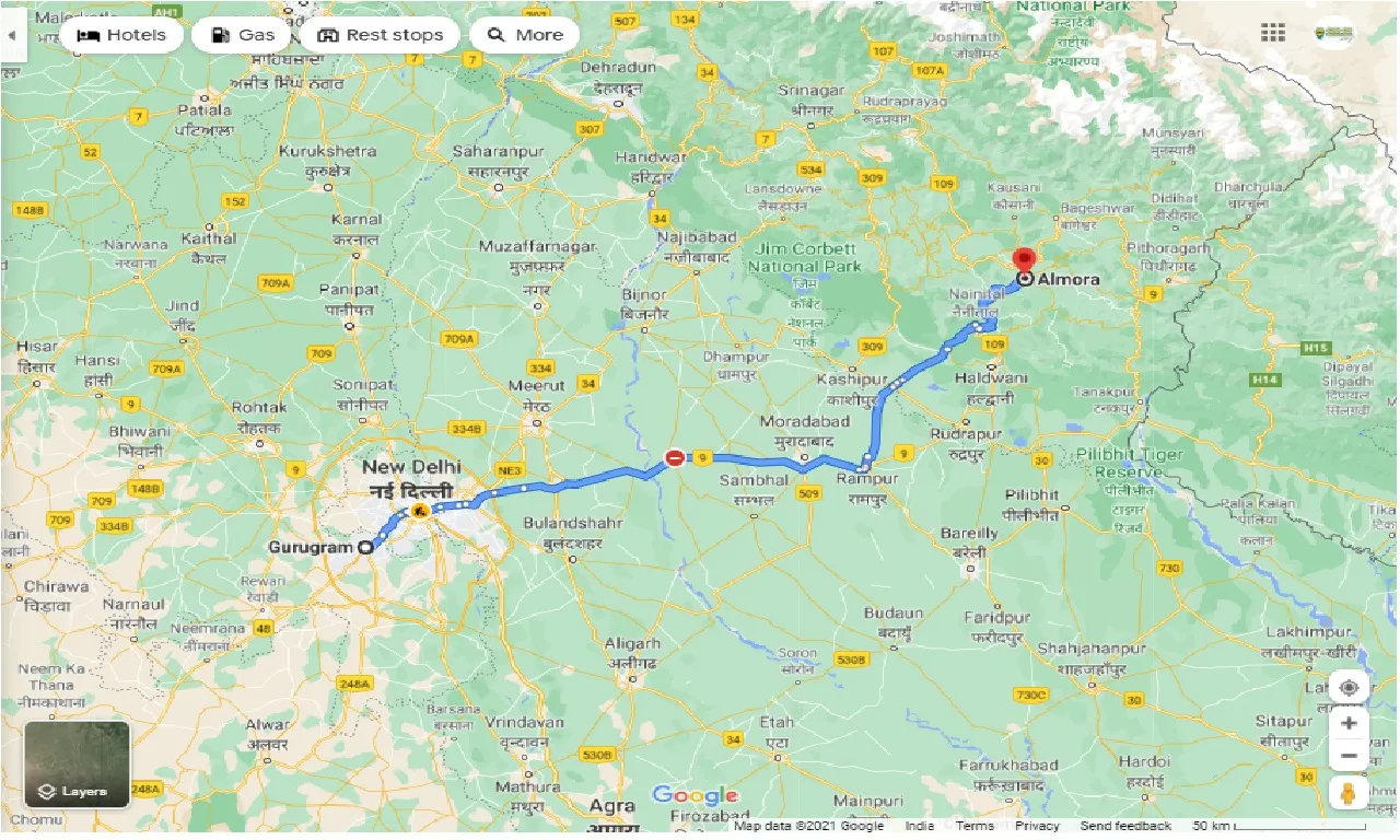 gurgaon-to-almora-round-trip