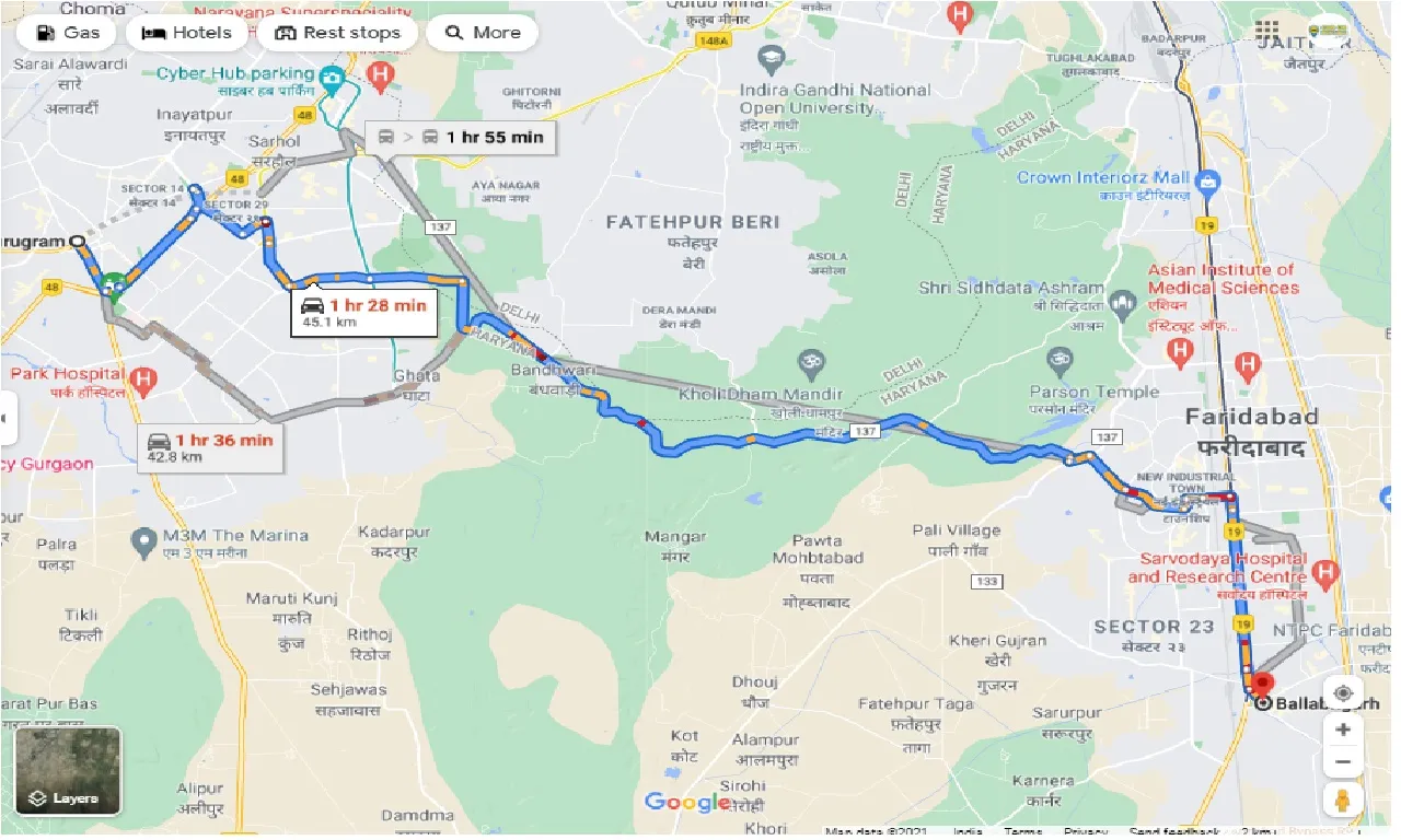 gurgaon-to-ballabgarh-round-trip