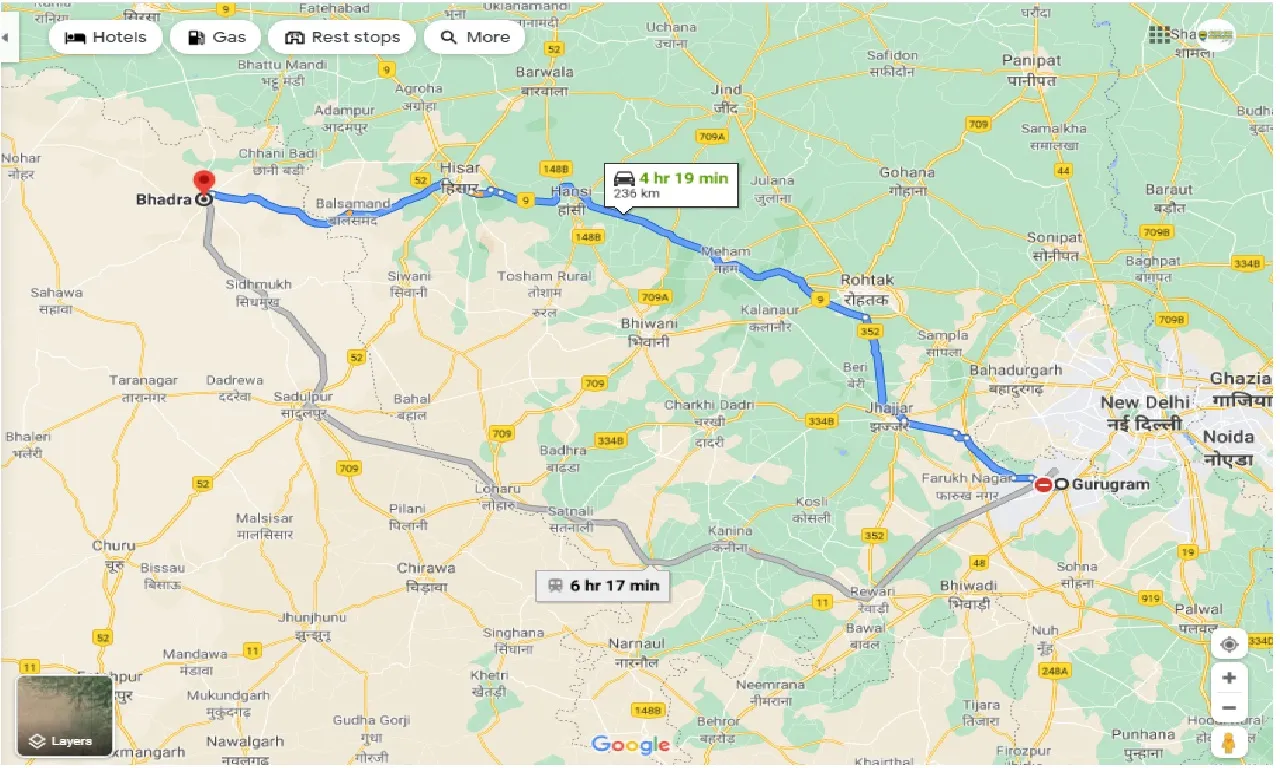 gurgaon-to-bhadra-round-trip