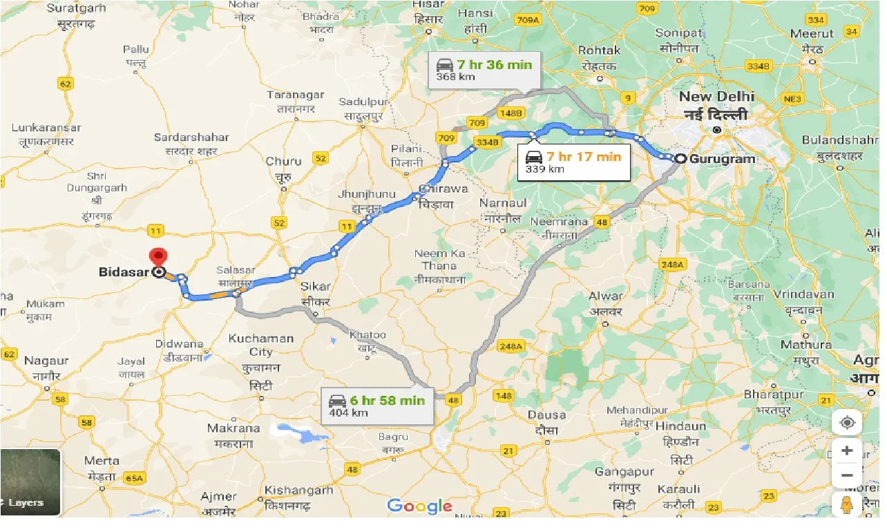 gurgaon-to-bidasar-taxi