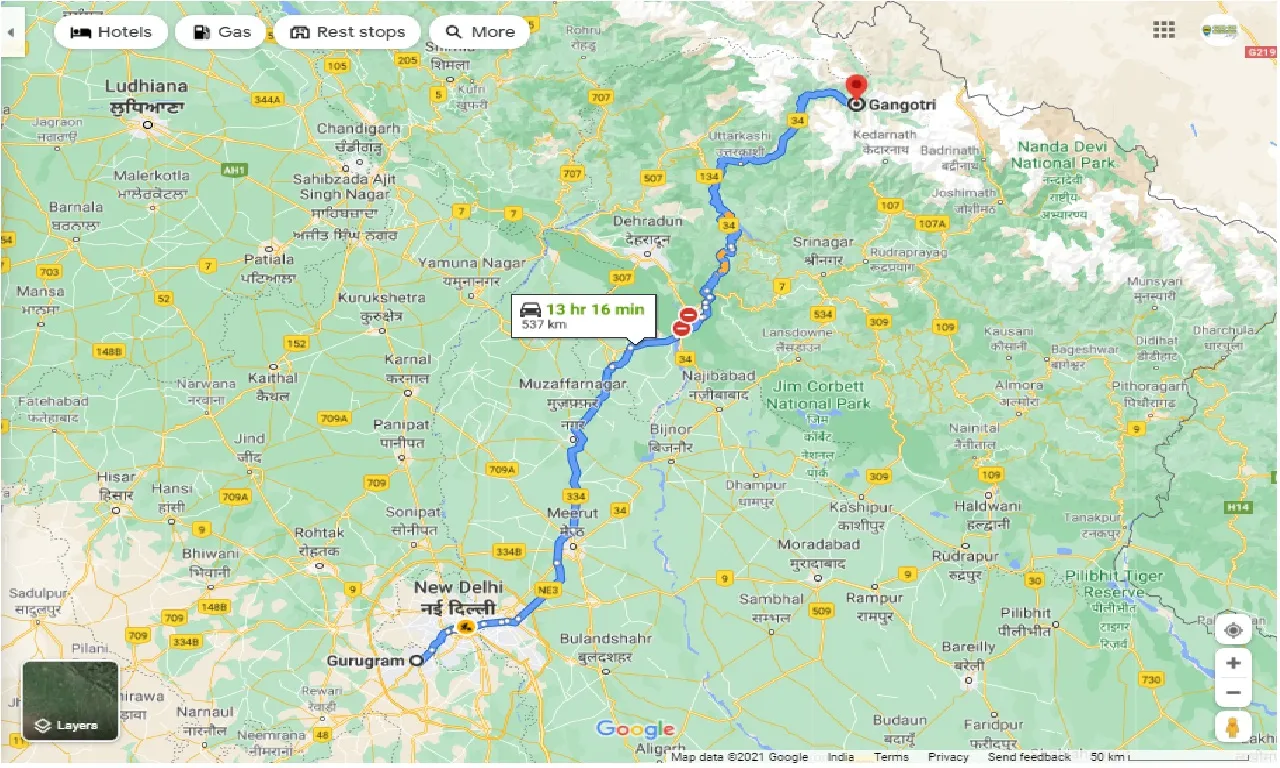 gurgaon-to-gangotri-one-way