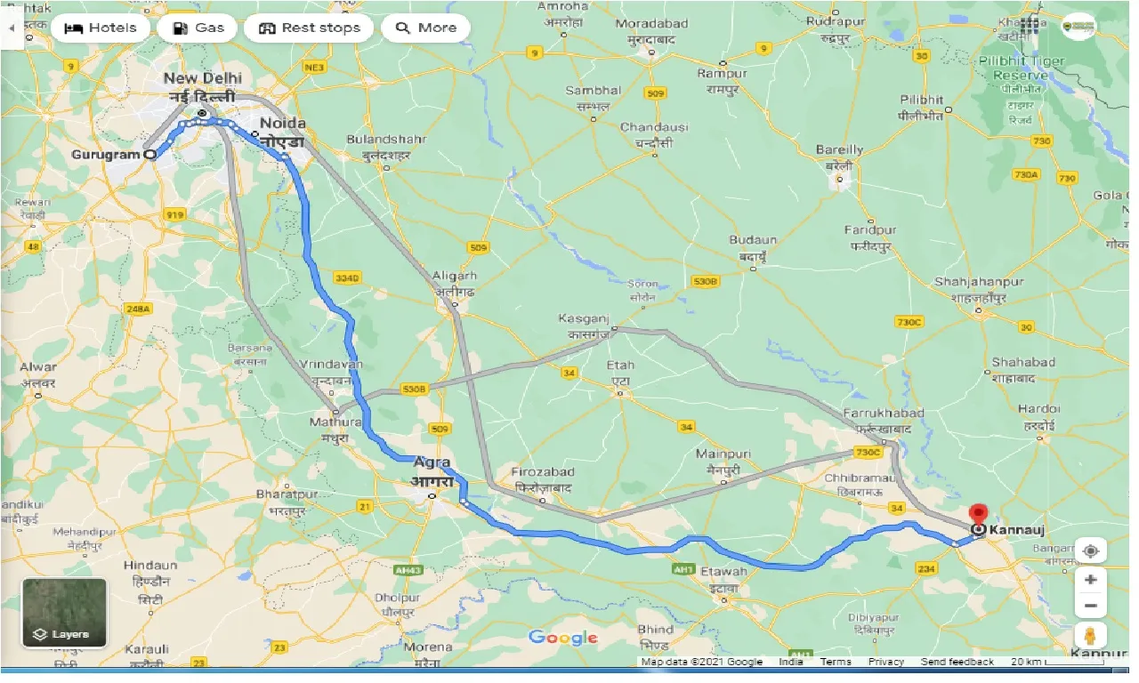 gurgaon-to-kannauj-one-way
