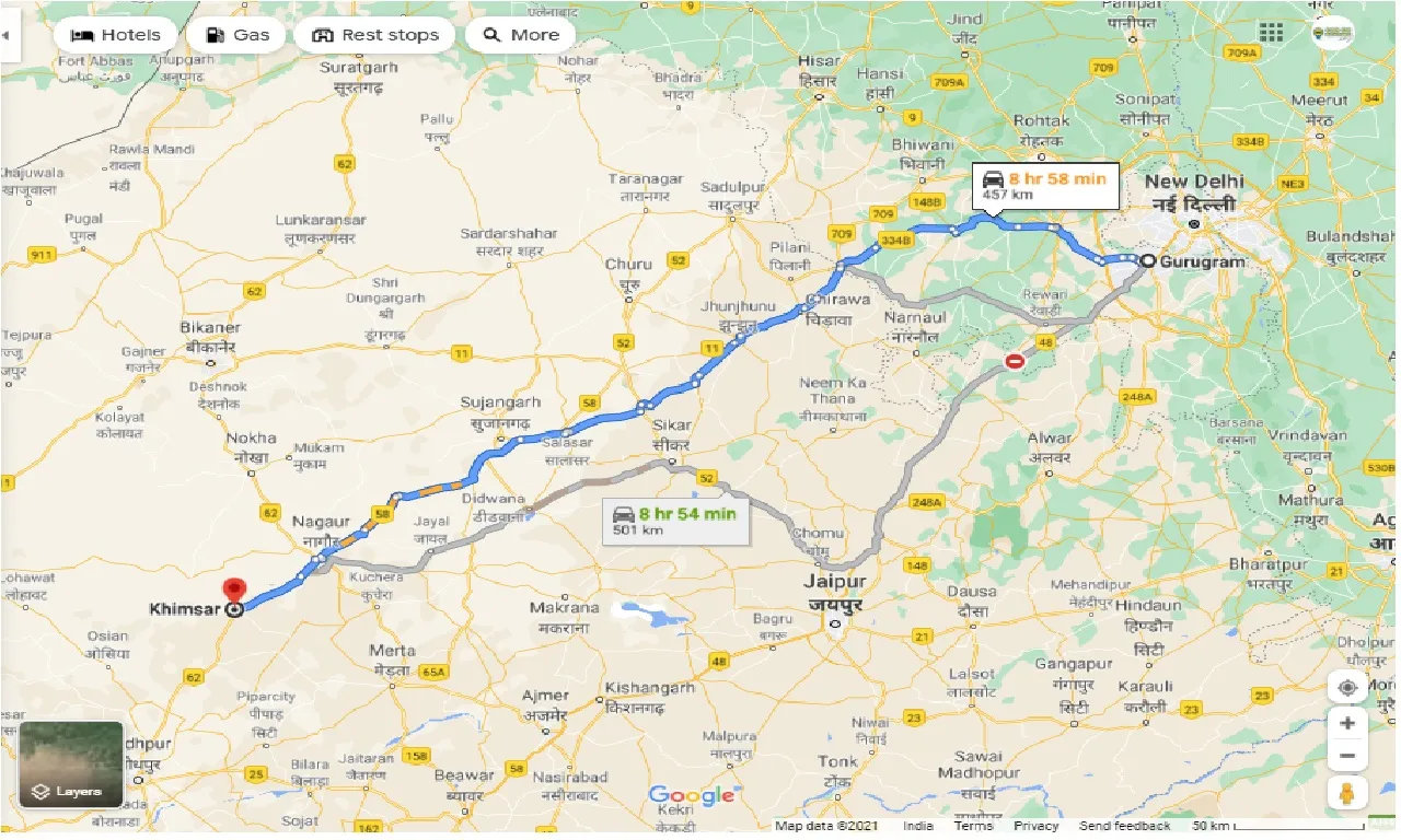 gurgaon-to-khimsar-round-trip