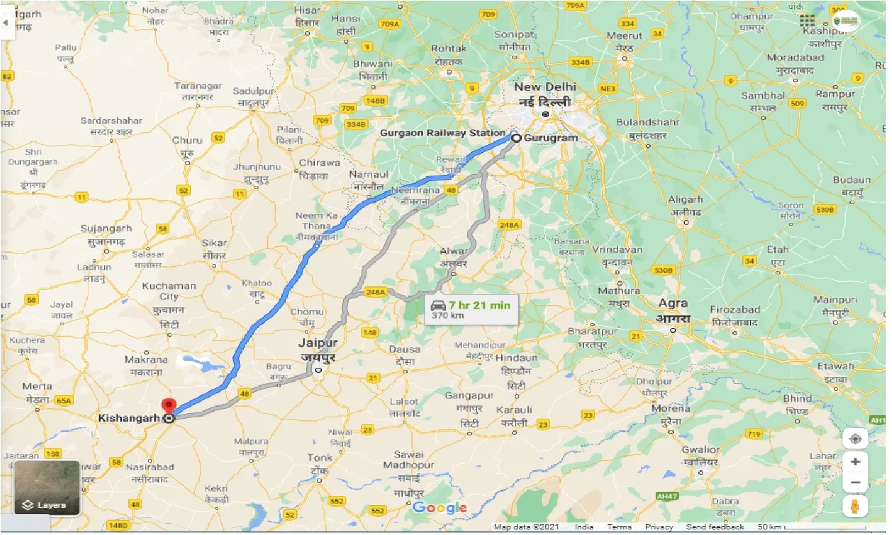 gurgaon-to-kishangarh-round-trip