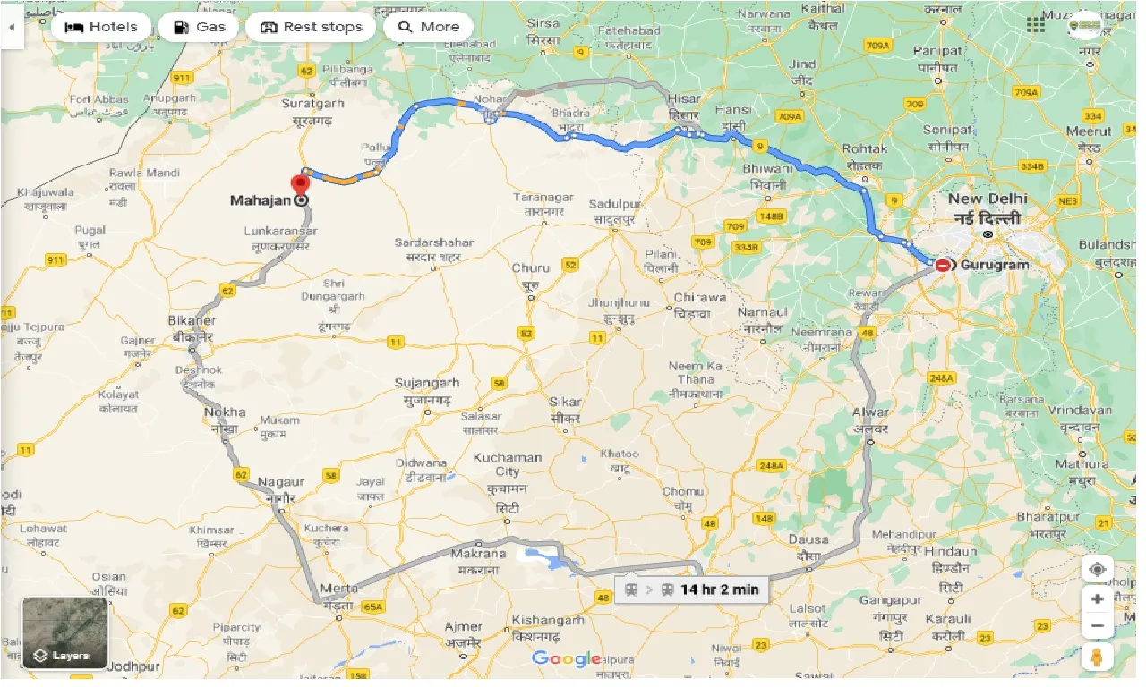 gurgaon-to-mahajan-round-trip