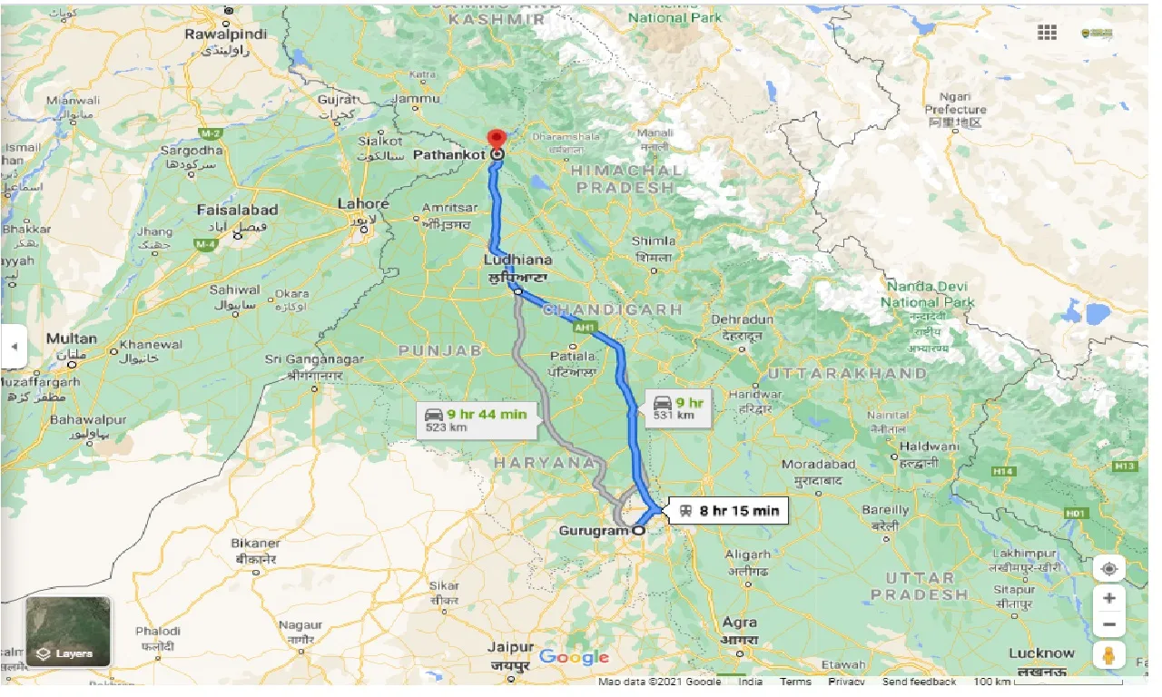 gurgaon-to-pathankot-one-way