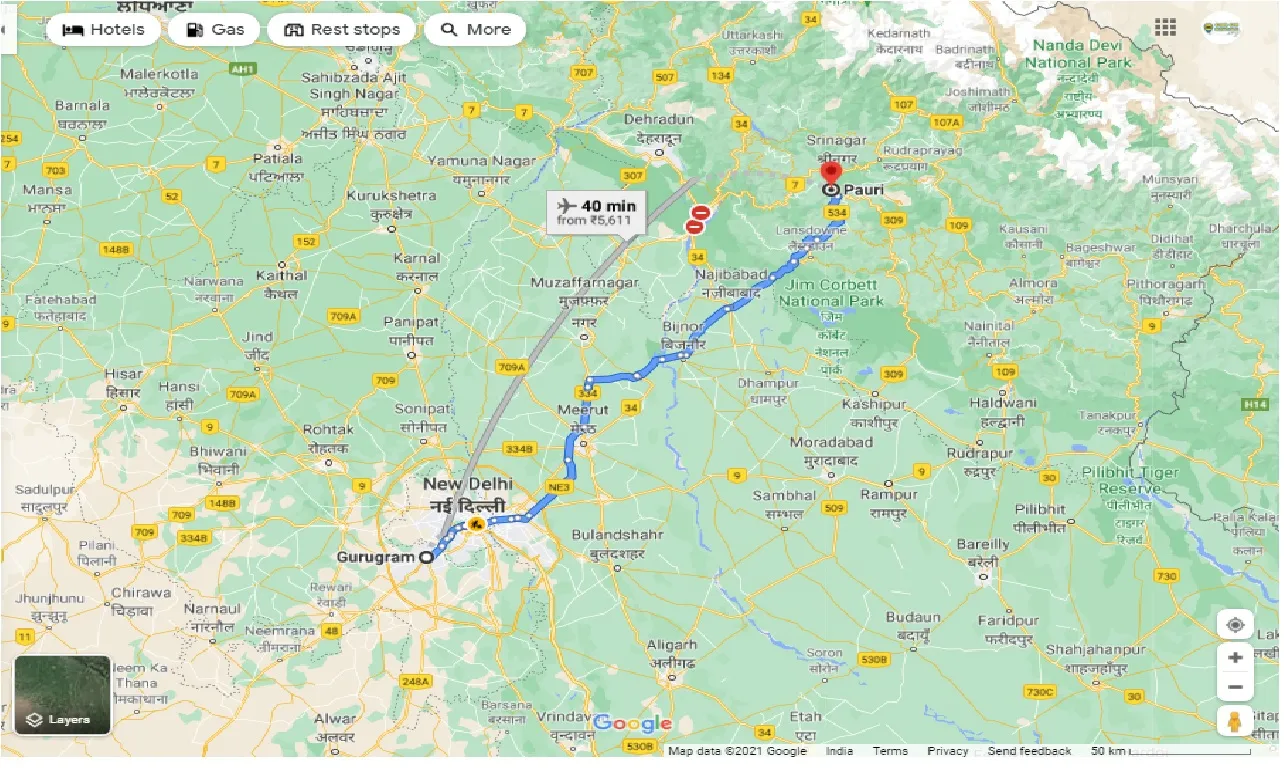 gurgaon-to-pauri-round-trip