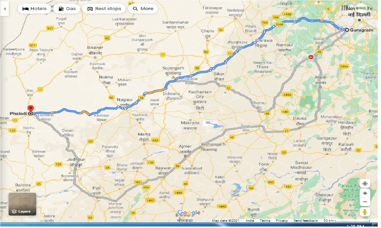 gurgaon-to-phalodi-one-way