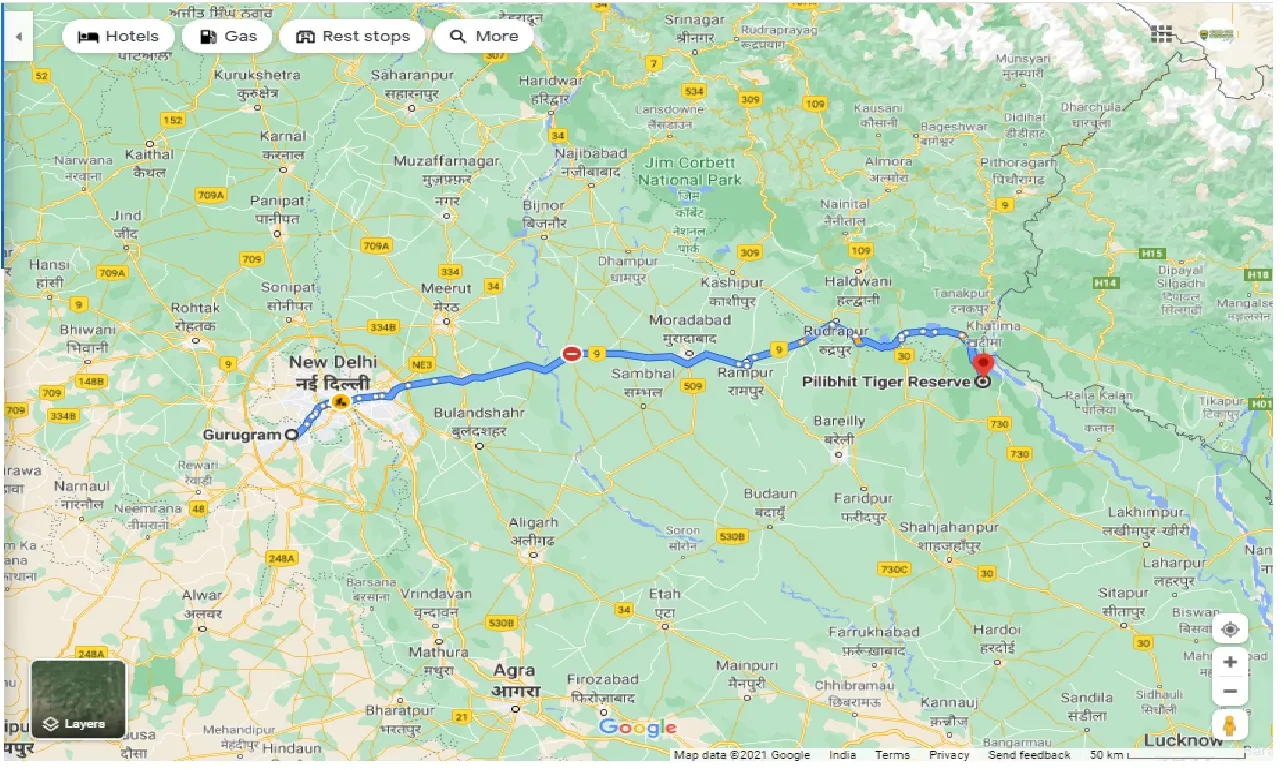 gurgaon-to-pilibhit-tiger-reserve-round-trip