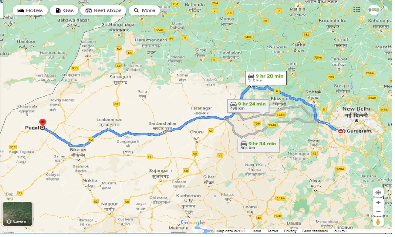 gurgaon-to-pugal-round-trip