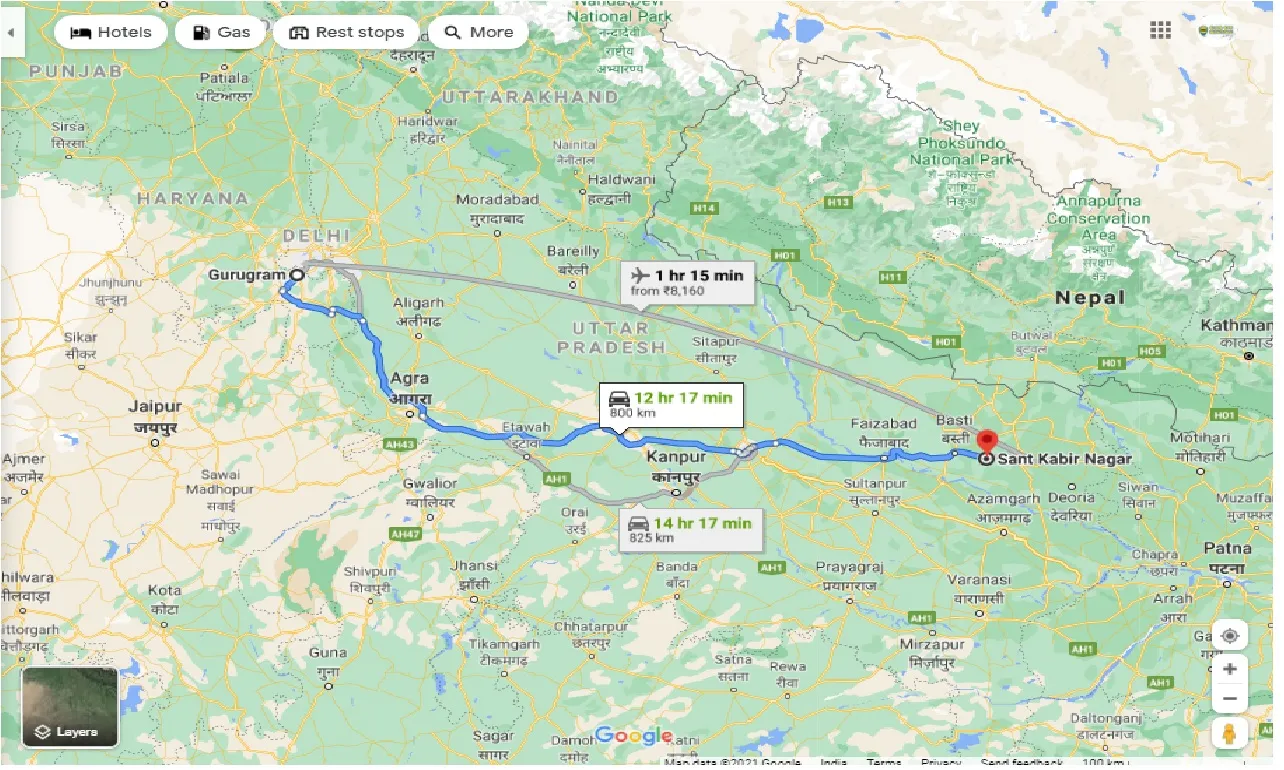 gurgaon-to-sant-kabir-nagar-round-trip