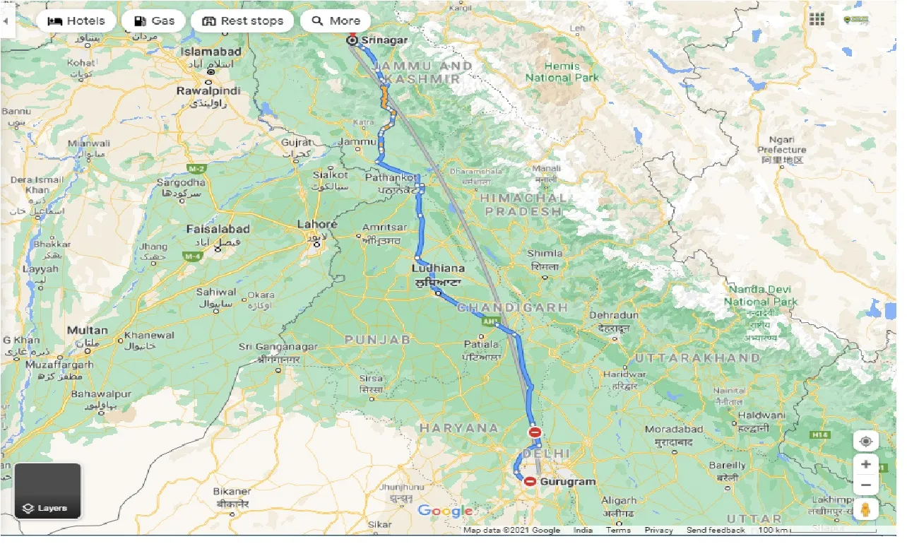 gurgaon-to-srinagar-round-trip