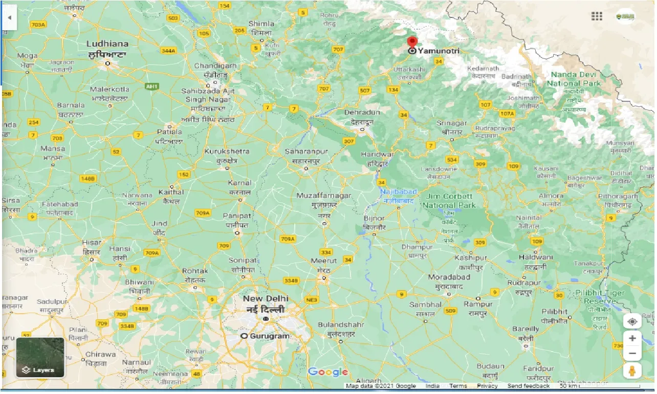 gurgaon-to-yamunotri-one-way