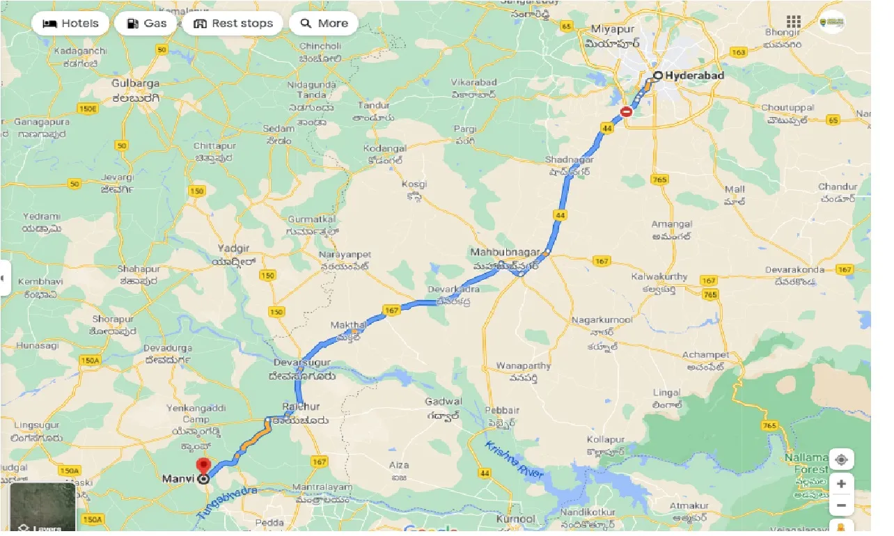 hyderabad-to-manvi-round-trip