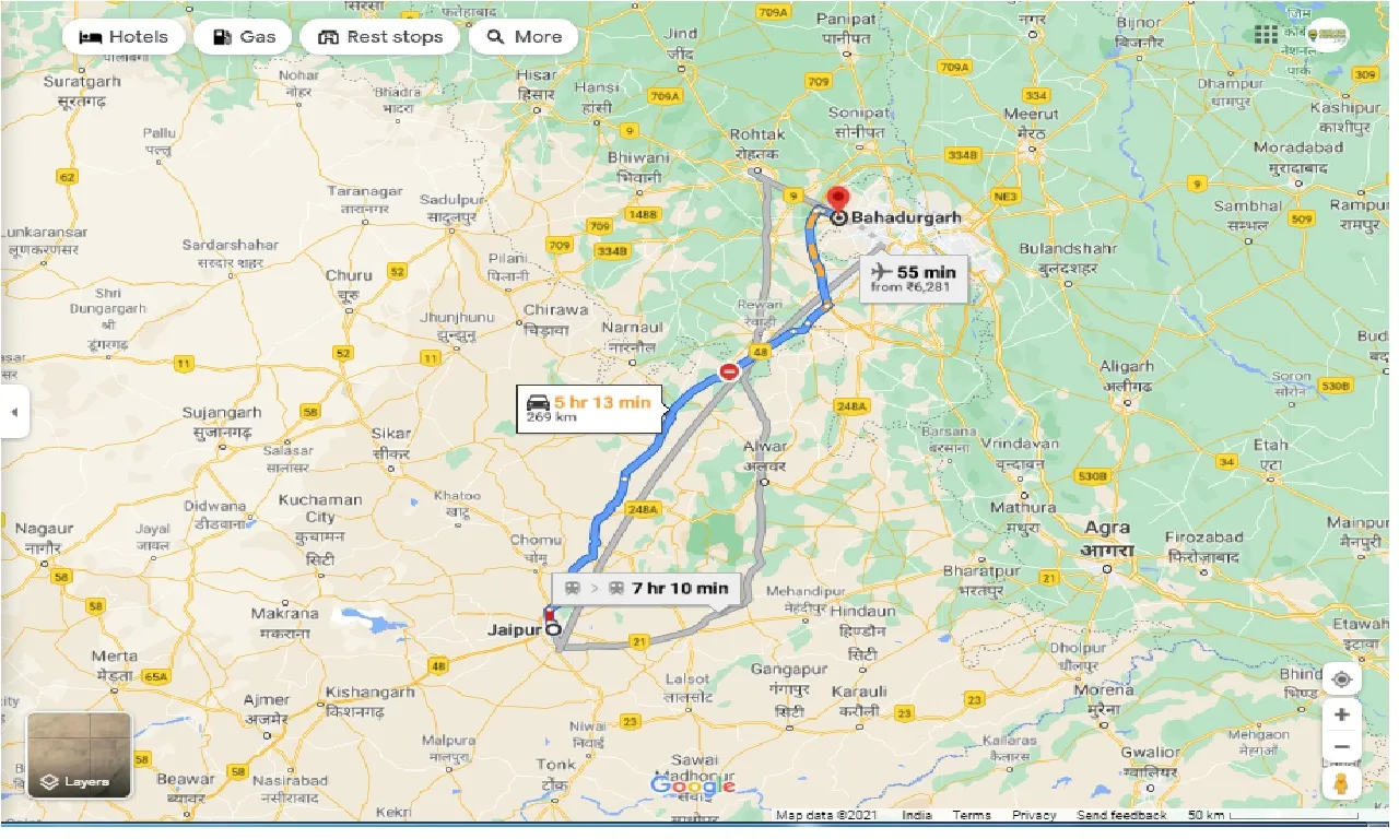 jaipur-to-bahadurgarh-one-way