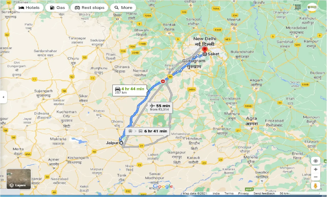 jaipur-to-saket-round-trip