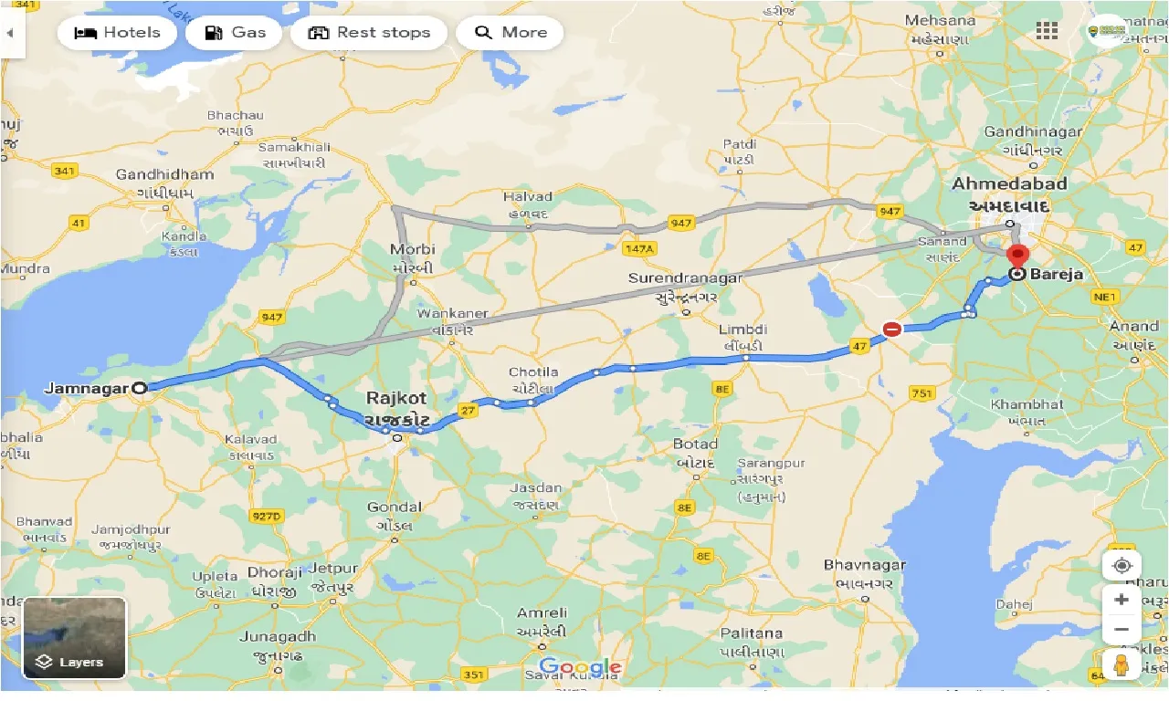 jamnagar-to-bareja-one-way