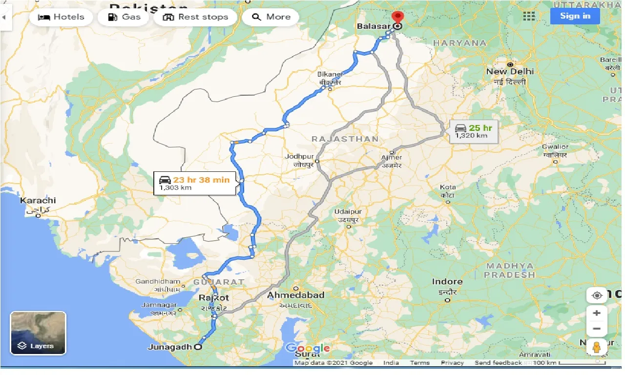 junagadh-to-balasar-one-way