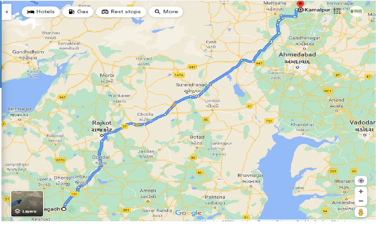 junagadh-to-kamlapur-taxi