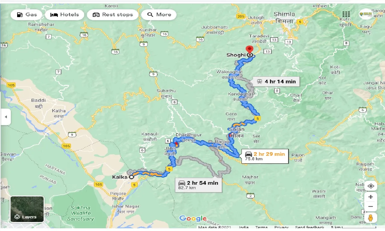 kalka-to-Shoghi-one-way