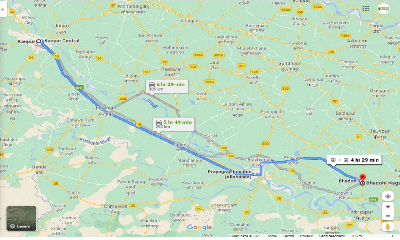 kanpur-to-bhadohi-nagar-palika-round-trip