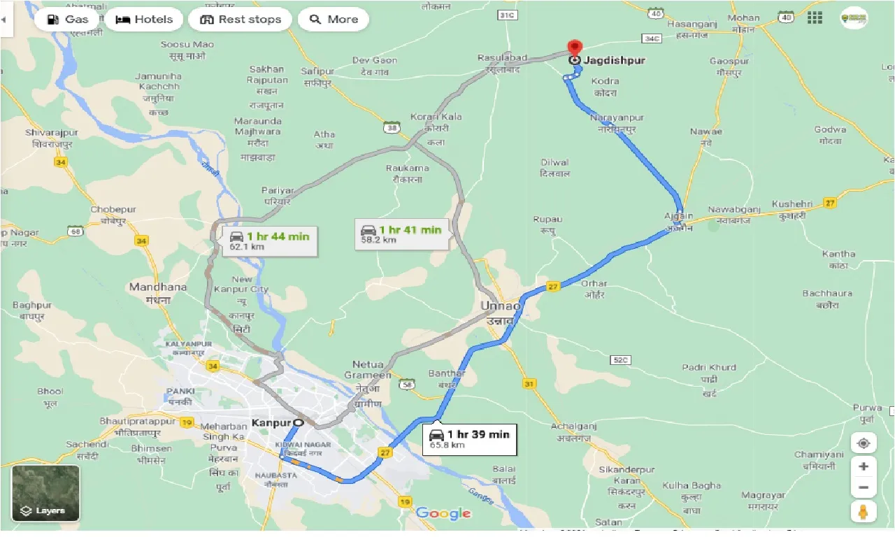 kanpur-to-jagdishpur-one-way