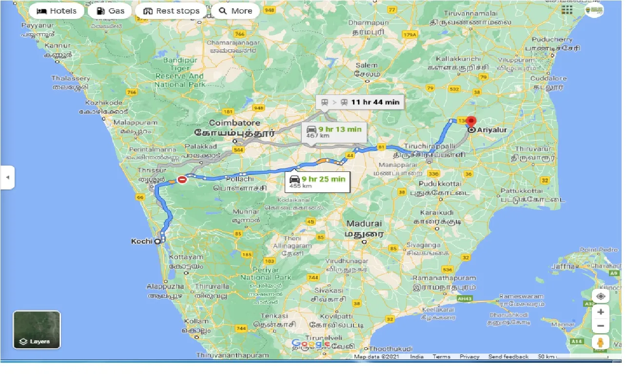 kochi-to-ariyalur-round-trip