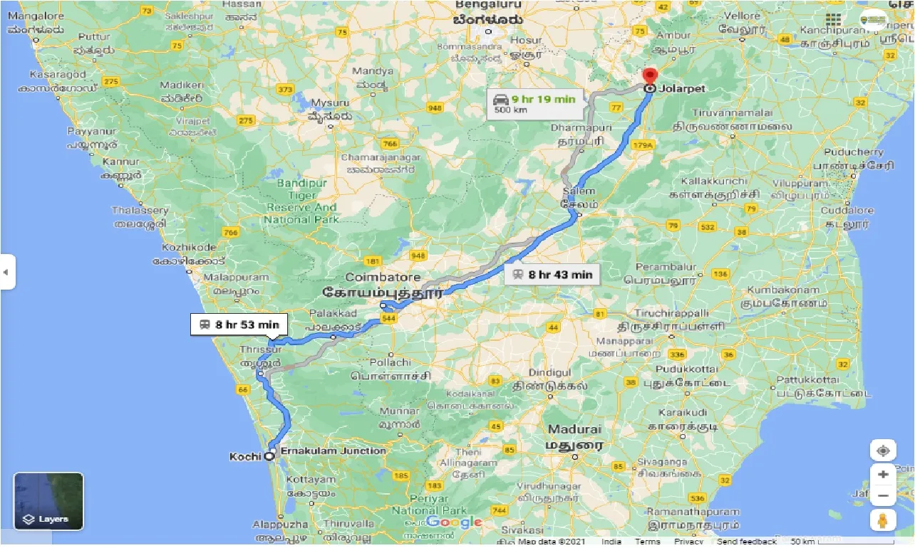 kochi-to-jolarpet-round-trip