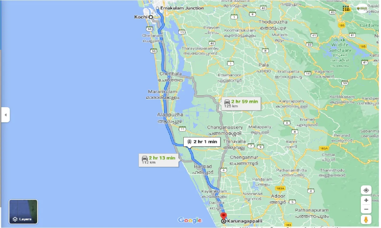 kochi-to-karunagappally-round-trip