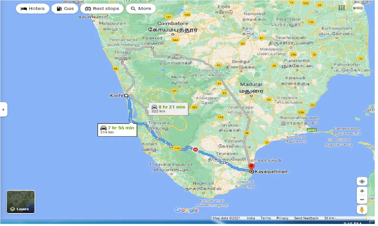 kochi-to-kayalpattinam-round-trip