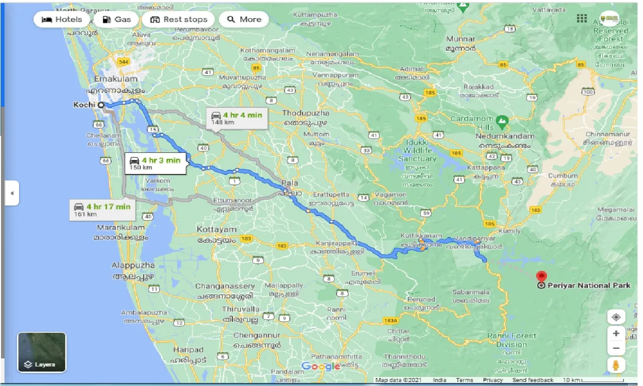 kochi-to-periyar-national-park-one-way