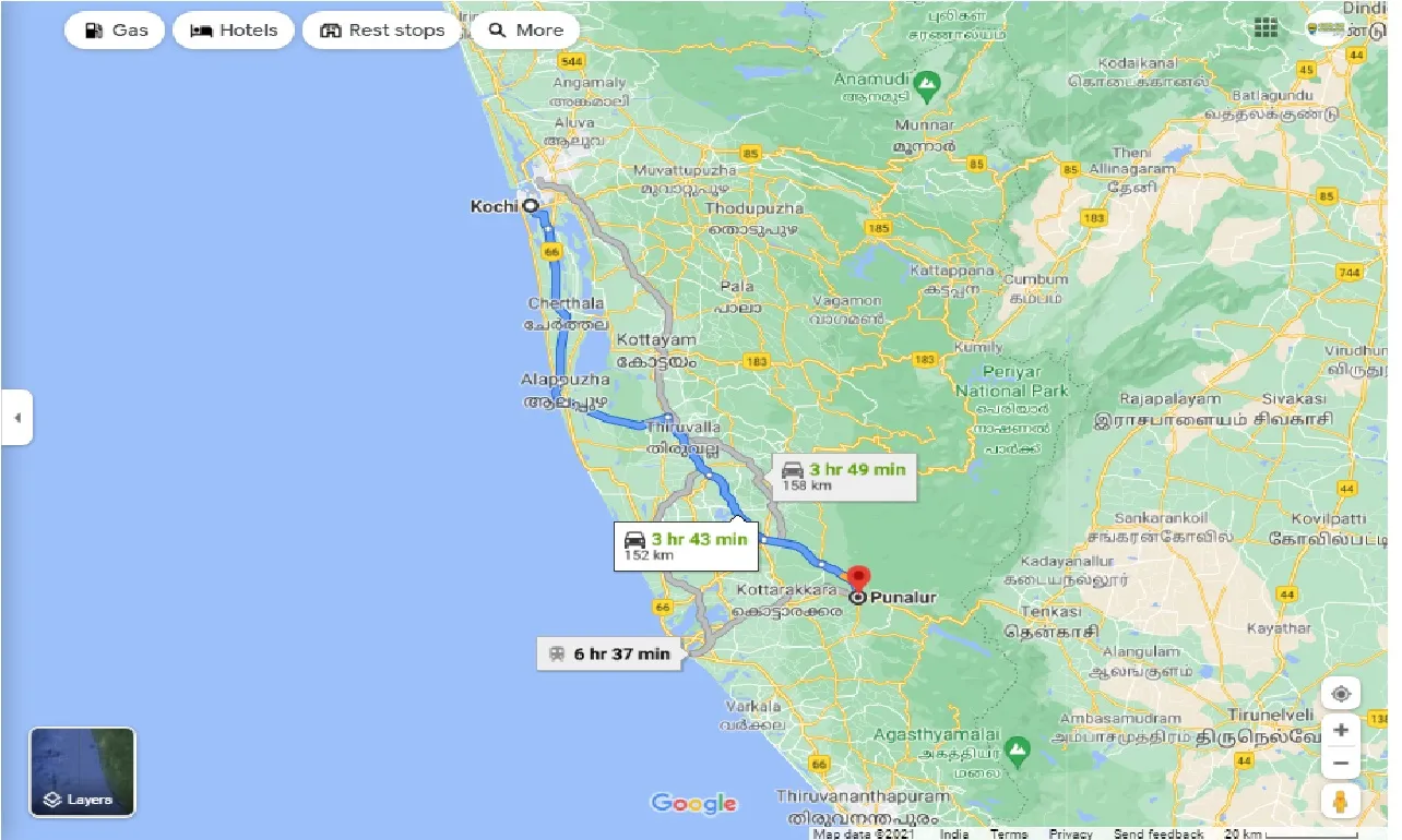 kochi-to-punalur-one-way