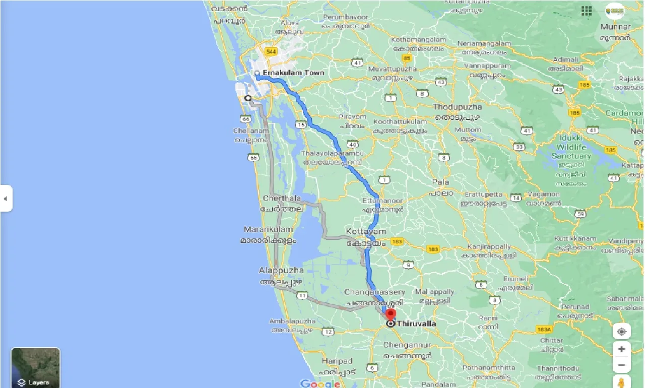 kochi-to-thiruvalla-round-trip