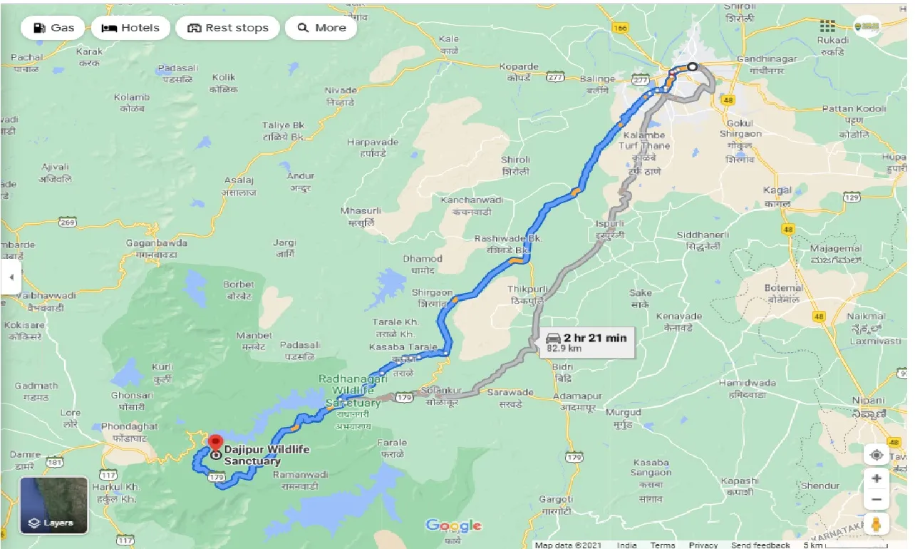 kolhapur-to-dajipur-wildlife-sanctuary-one-way