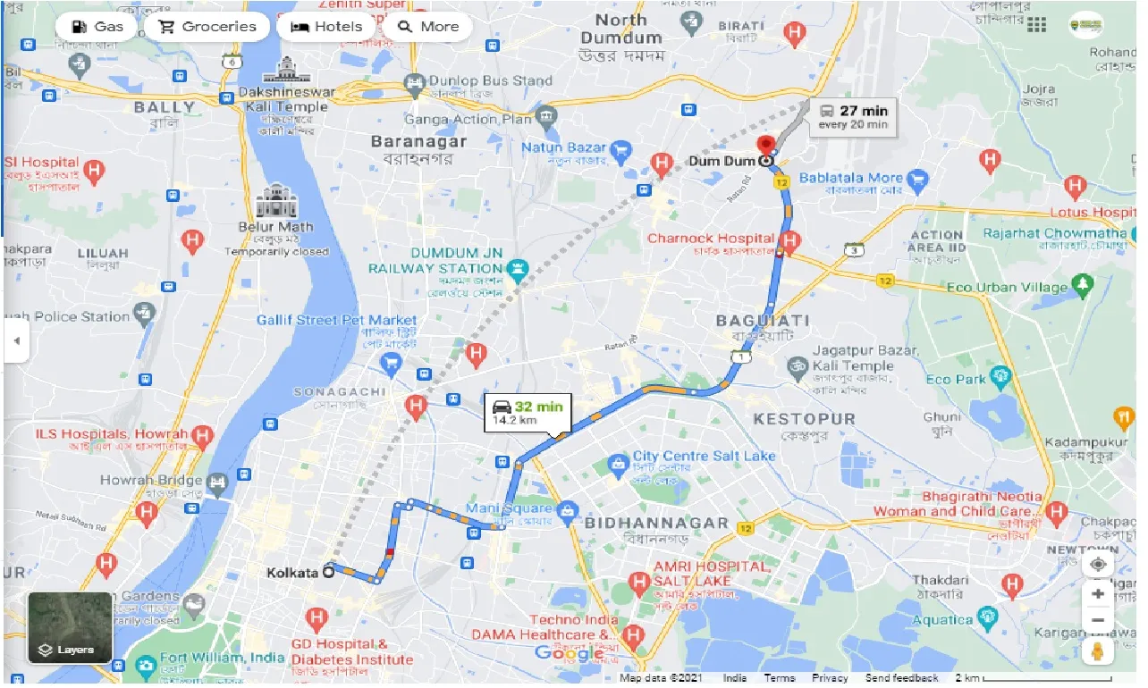 kolkata-to-dum-dum-round-trip