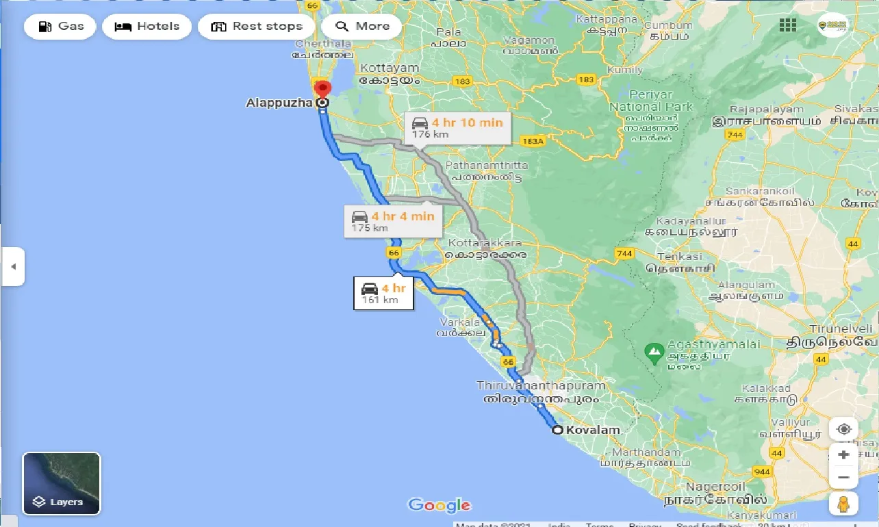 kovalam-to-alleppey-one-way