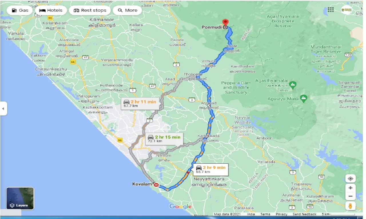 kovalam-to-ponmudi-one-way