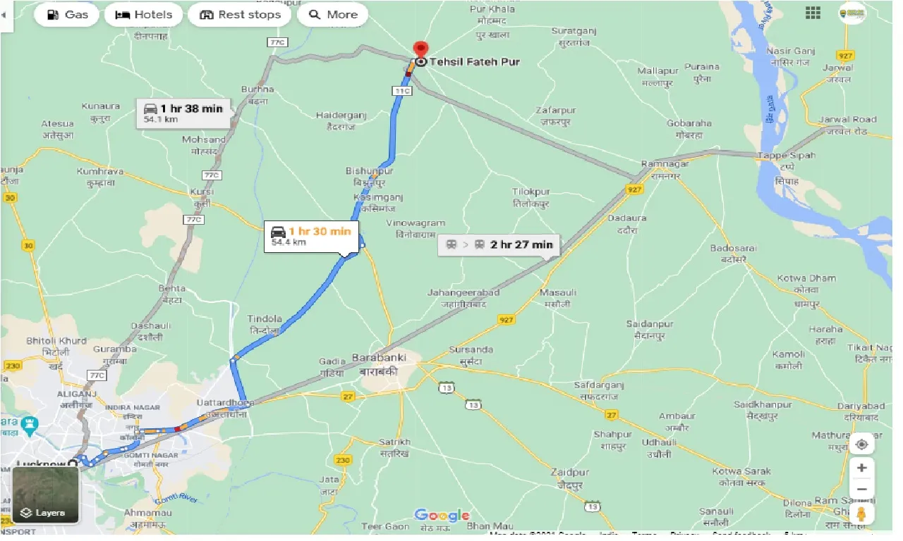 lucknow-to-tehsil-fatehpur-one-way