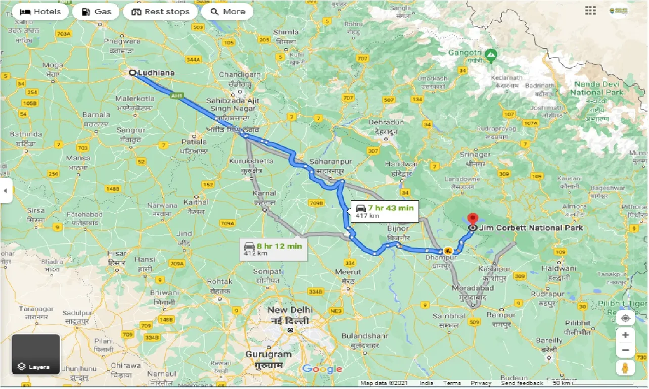 ludhiana-to-jim-corbett-national-park-one-way