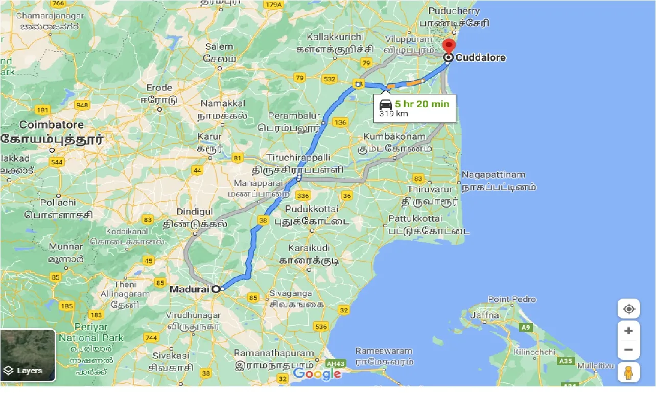 madurai-to-cuddalore-one-way