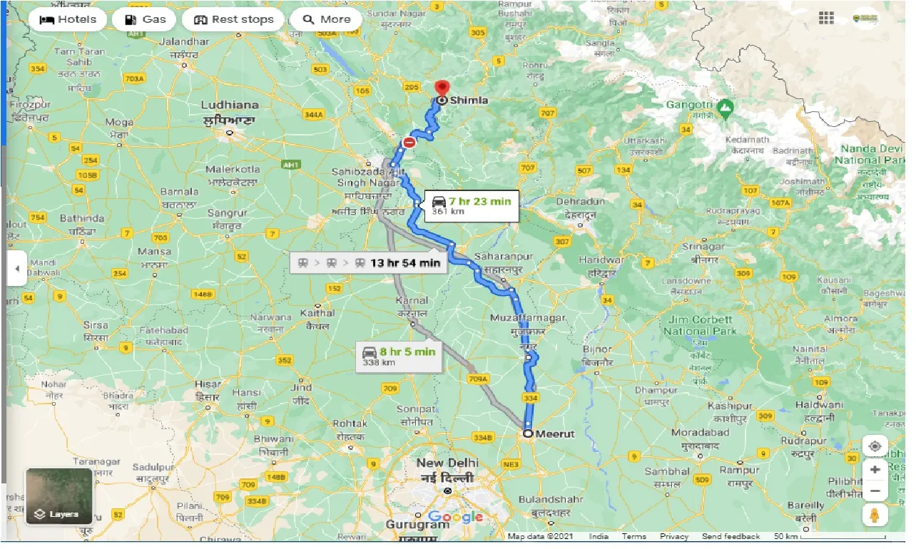 meerut-to-shimla-one-way