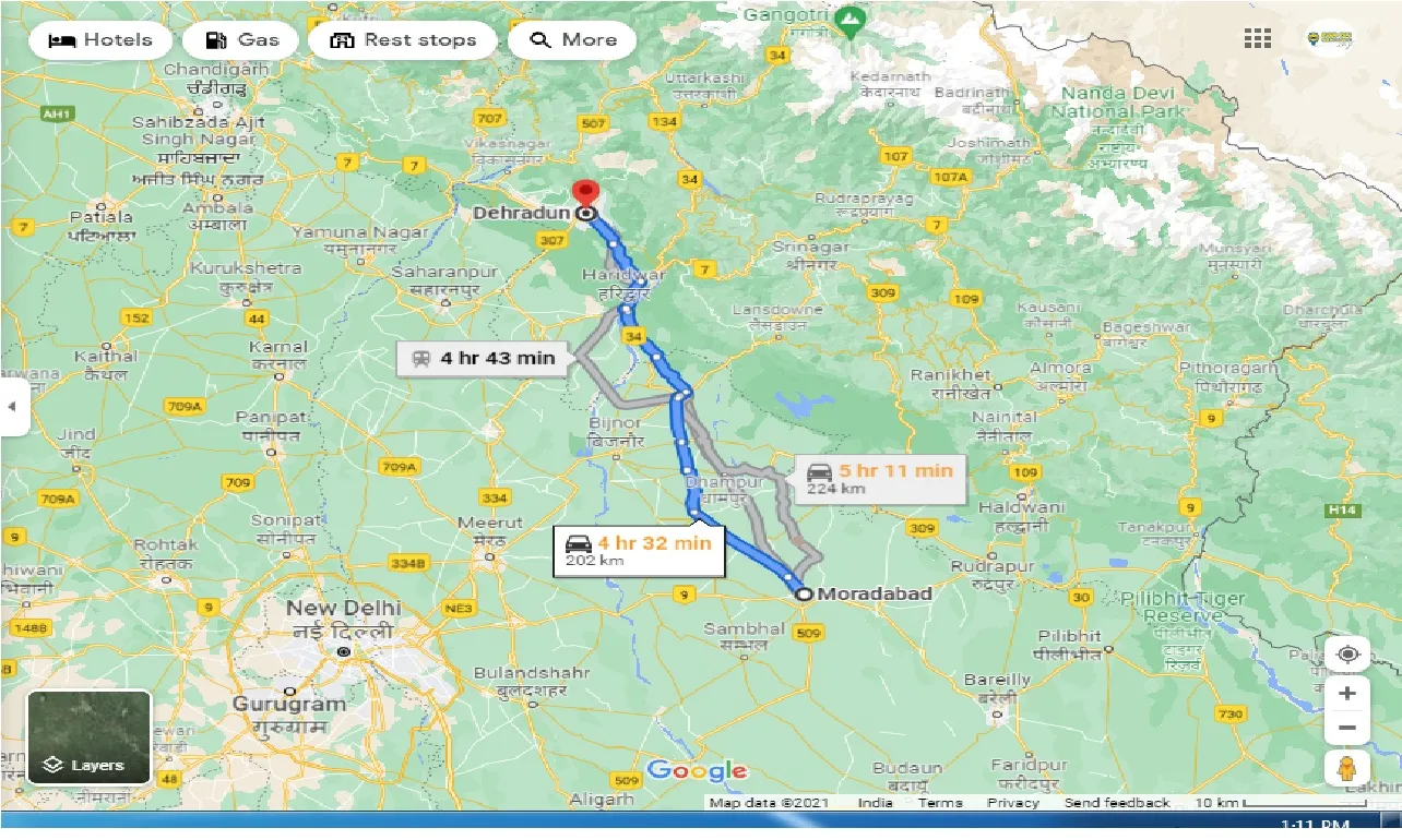 moradabad-to-dehradun-round-trip